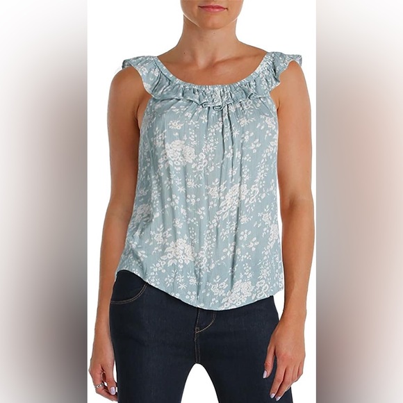 RL Denim&Supply Floral Off-The-Shoulder Flounce Top - Picture 4 of 8